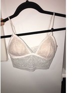 Victoria&#39;s Secret Long Line Bralette Coconut Cream White Lace padded bra... - $22.05 CAD