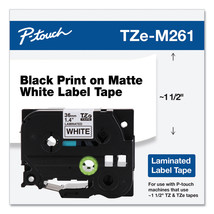 Brother TZe Adhesive Laminated Labeling Tape Black on Matte White TZEM261 - $73.99