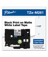 Brother TZe Adhesive Laminated Labeling Tape Black on Matte White TZEM261 - £58.20 GBP