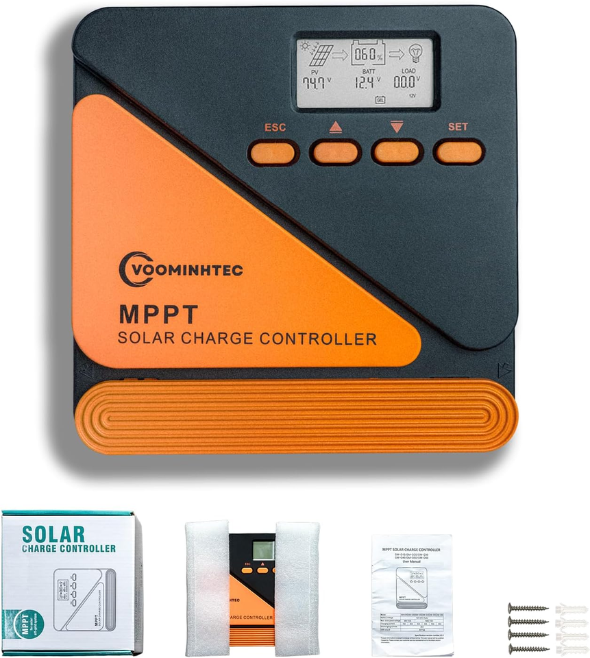 Solar Charge Controller 20A 12V/24V Battery Auto DC Input Parameter Adju... - $118.67