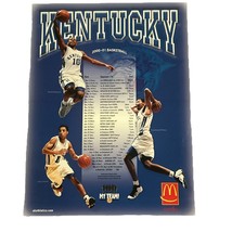 2000-2001 Kentucky Wildcats Basketball UK Poster Schedule Tayshaun Princ... - $380.13 MXN