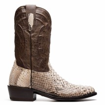 KANSAS Genuine Snake Skin Cowboy Boot from the Western Collection Natural image 3
