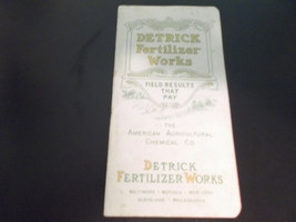 Detrick fertilizer Works Notebook with 1917 and 1918 Calendar - £14.43 GBP