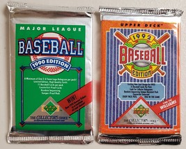 1990 &amp; 1992 Upper Deck Baseball Cards Lot of 2 (Two) Sealed Unopened Pac... - £12.37 GBP