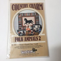 Country Charm Folk Animals 2 Quilt Pattern Donna Gallagher Horse French Hen Lamb - $12.86