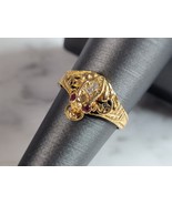 Womens Vintage Estate 18k Yellow Gold Ruby Frog Ring 4.3g E6610 - £470.86 GBP