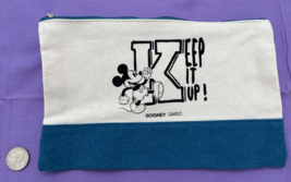 Disney Mickey Mouse Flat Pouch - 10&quot; x 6&quot; - Classic White, Blue &amp; Black Elegance - £23.33 GBP