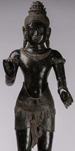 Vishnu Statue - Antique Pre Rup Style Bronze Standing Khmer Vishnu - 84cm / 34&quot; - £2,160.31 GBP