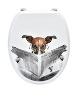 Evideco 4103383 Printed Design Oval Elongated Toilet Seat with Adjustabl... - $71.54