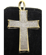 Gorgeous Vintage 10k Yellow Gold 176 Diamond Pave Cross 2&quot; Pendant 4g 2.... - $20,698.47 MXN