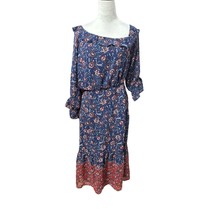 Collective Concepts Womens Blouson Dress One Shoulder Floral Maxi Ruffle L - £18.89 GBP