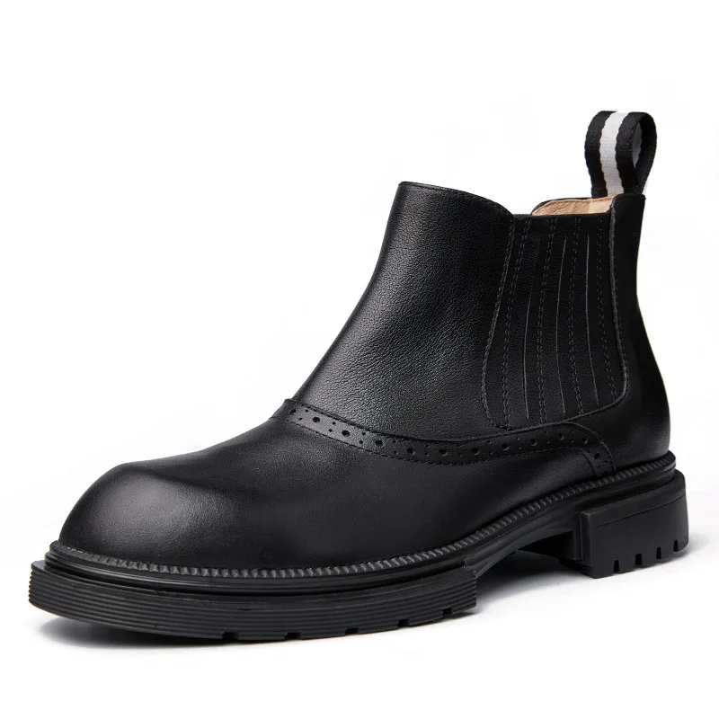 boy Boots Leather Ankle Boots Mens Army Shoes Men Men Boots hide Fashion Combat  - £223.07 GBP