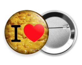 Funny Quote I Love Macaroni Mac And Yellow Cheese Heart Pinback Button Flair - £15.93 GBP+