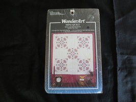 Sealed WonderArt CROSS MY HEART Stamped Cross Stitch MINI QUILT KIT  - 3... - $12.00