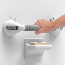 16.5Inch Suction Bath Grab Bar With Indicators, Balance, White/Grey, Pac... - $761.07 MXN