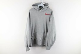 Vintage Nike Mens Large Travis Scott Big Swoosh Hoodie Sweatshirt Heather Gray - £79.09 GBP