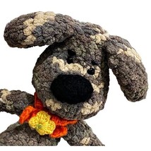 Amigurumi Hand Crochet Yarn Puppy Dog Plush w Scarf Stuffed Animal 12 In... - $16.29