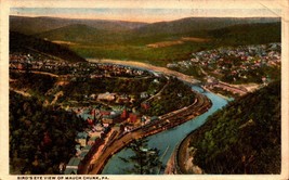 Vintage POSTCARD-BIRDS Eye View Of Mauch Chunk PA-POSTED 1928 BK31 - £2.71 GBP