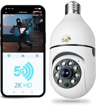 Ojr 2K Hd Light Bulb Security Camera, 5G/2.4G Wifi Ptz Camera, Easy Inst... - £28.46 GBP