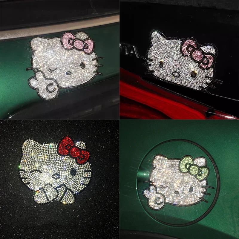 Kawaii Hello Kittys Car Gas Tank Sticker Cute Cartoon Anime Creative Personality - £14.01 GBP