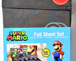 Super Mario Full Sheet Set One Fitted Flat And 2 Pillowcase - $48.99
