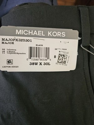 Michael Kors Men's Classic Fit Cotton Stretch Performance Pants  Black 38W x 30L Item image 2