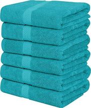 6 Pack Utopia Towels Cotton Bath Towels 24x48 Pool Gym Turquoise Towels - £50.95 GBP