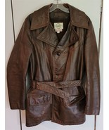 Vtg Mens 38 Deerskin Trading Post Brown Leather Jacket Perfectly Distressed - £53.75 GBP