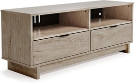 Signature Design By Ashley Oliah Modern Tv Stand, Fits Tvs Up To 50&quot;, Natural - £153.38 GBP