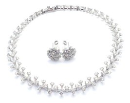 Authentic Tiffany &amp; Co Spray Platinum Diamond Necklace Earrings Set Paper France - £66,863.48 GBP