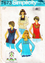 Vintage 1976 Misses&#39; PULLOVER TOPS Pattern 7673-s Size Small (8-10) - £9.24 GBP