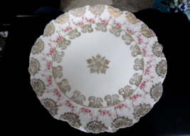 Wheelock Imperial Austria Vienna Porcelain Pink Roses &amp; Gold Trim 8 1/2” Plate - £31.74 GBP