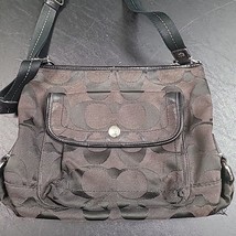Coach Black Signature Ashley Shoulder Bag Purse Handbag Used - £19.54 GBP