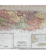 1917 Puerto Rico WW1 Era Map Atlas Of The World Antique North America DW... - €34,45 EUR