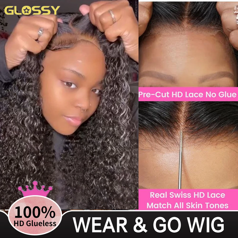 Glueless Wig Human Hair Ready To Wear And Go Pre Plucked Water Wave Lace... - £66.92 GBP+