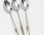 Oneida Rose Shadow Community Teaspoons Stainless 6&quot; Lot of 3 - $11.75
