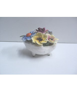 Raybur Staffordshire Bone China England Flowers in a Shell Figurine Vintage - £18.62 GBP