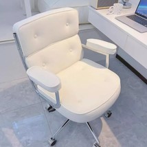 Glides Wheels Office Chair White Armrest Pads Mobile Home Office Chairs Back Cus - £840.46 GBP+