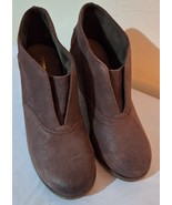 Sperry Top Sider Boots Women&#39;s 8.5 M High Wedge Brown Leather Bootie - $38.35 CAD