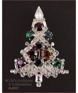 Signed Eisenberg Ice Large Candle Tree Pin Multi Color Rhinestones (#J1201) - $175.00