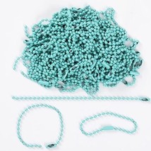 10 Ball Key Chains Aqua Blue Keychain Making DIY 2.4mm 4.72&quot; Bead Chains Lot - £5.57 GBP