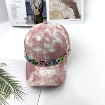 Personality Diamond-Encrusted Chain Cap Spring And Autumn Tie Dyed Baseball Cap  - £14.17 GBP