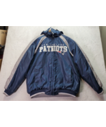 NFL New England Patriots Jacket Football Mens Large Blue Removable Hoode... - £87.32 GBP