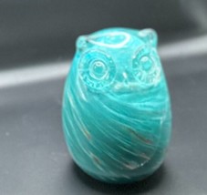 Blue Art Glass Owl Paperweight - £10.11 GBP