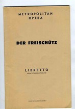 Der Freischutz Metropolitan Opera Schirmer&#39;s Collection of Opera Librettos - £19.44 GBP