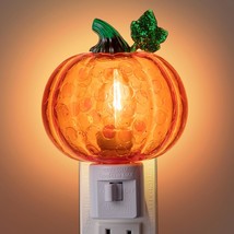 Halloween Pumpkin Night Light Plug Into Wall, Bright Orange Pumpkin Fall Seasona - £26.95 GBP