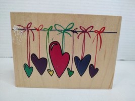 Kathy Davis Collection Inkadinkado Rubber Wood Back Single Stamp Hearts ... - $9.50