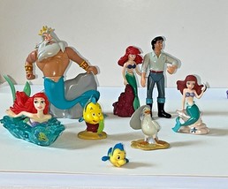 Disney Lot Of Little Mermaid Figurines Ariel Flounder Eric King Triton - £17.58 GBP