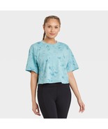 Joy Lab Women&#39;s Spray Dye Short Sleeve T Shirt X-LARGE Aqua Green NWT - $26.53 CAD