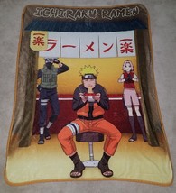 Naruto Shippuden Fleece Blanket Throw 44&quot;x61&quot; Ichiraku Ramen Just Funky 2002 - £16.59 GBP